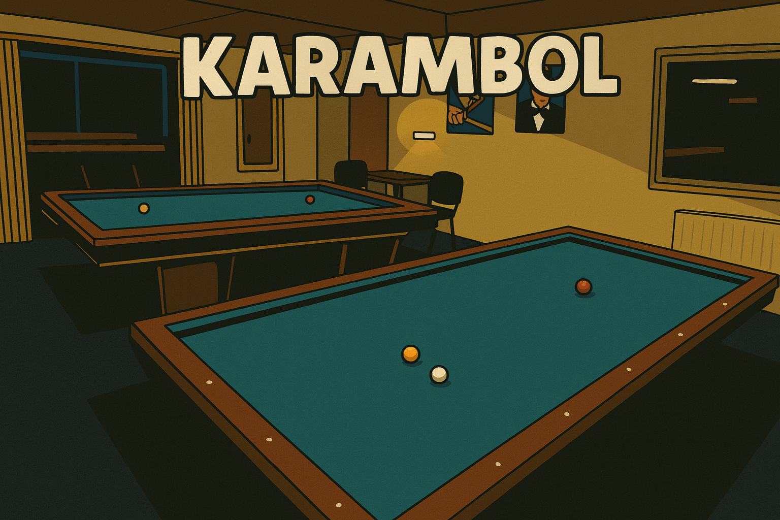 Karambol-Tische ohne Taschen im Vereinsheim - professionelle Matchbillards für höchste Präzision