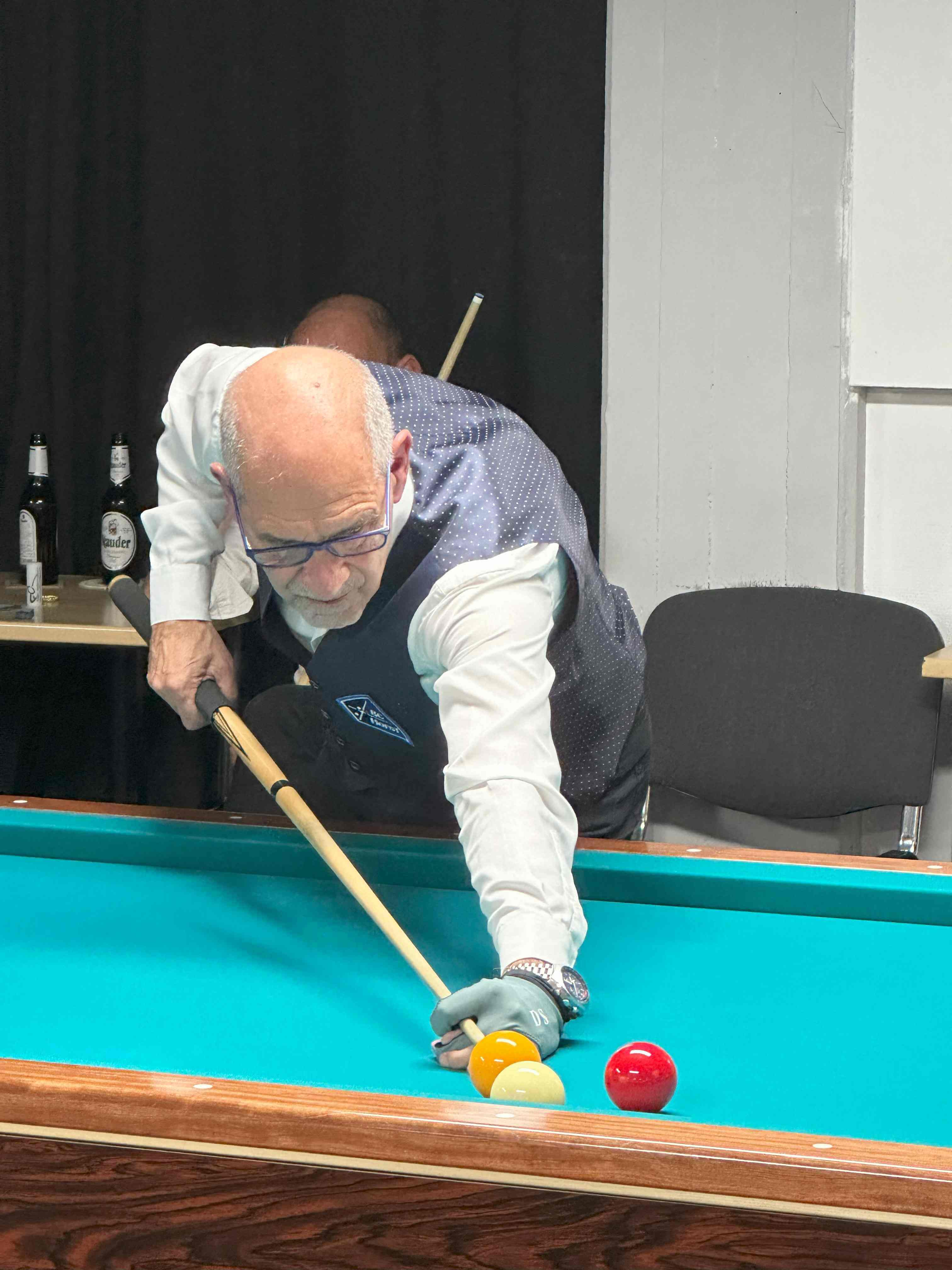 Wolfgang Konrad playing billiards